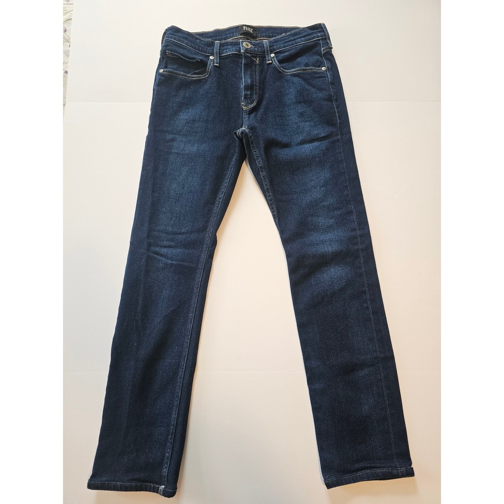 PAIGE Women's Straight Leg Jeans in Dark Indigo Blue